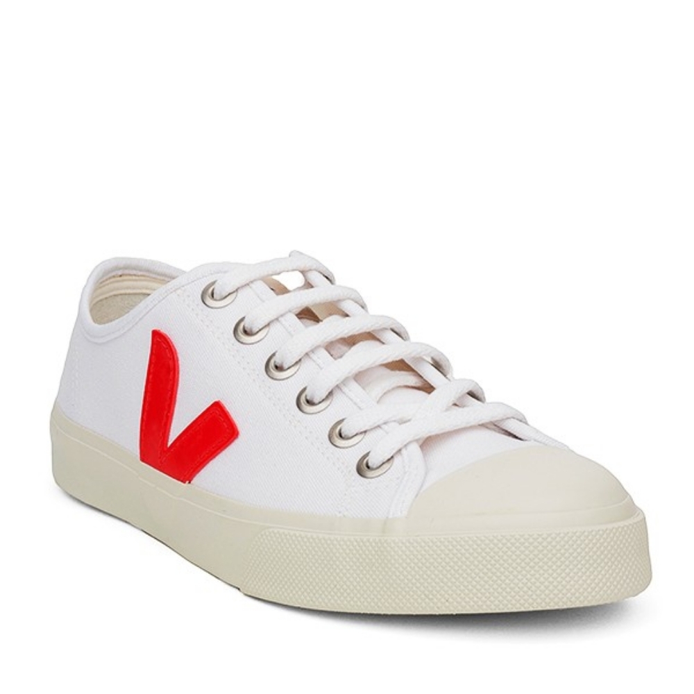 Veja Sneakers Ways White & Red Canvas Vegan Size 9